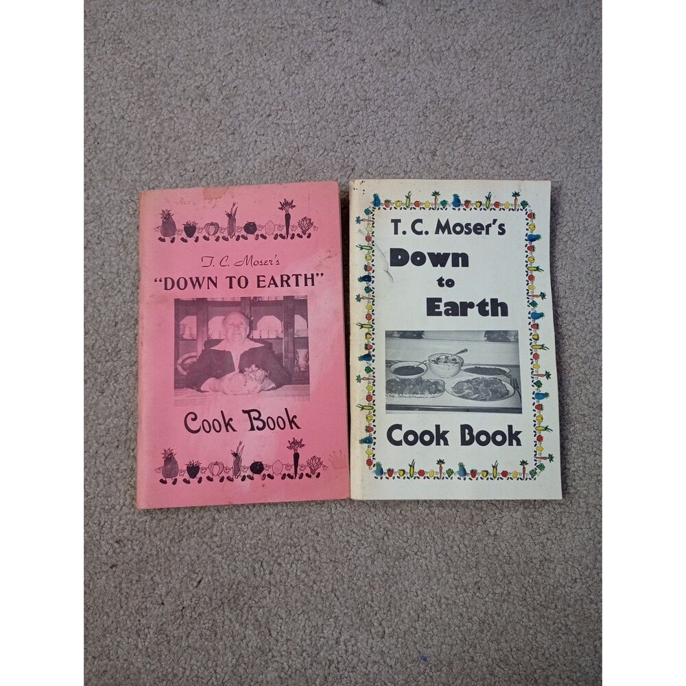 T.C. Moser's Down to Earth Cook Book Lot Originals Winston-Salem, NC 1970s, 1980